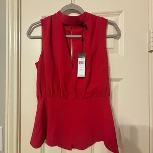 BCBGMaxAzria Jewel Red Blouse- Sleeveless